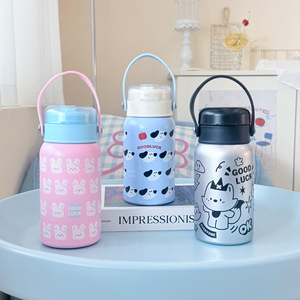 Stainless Steel Insulated Water Bottle 500Ml Large Capacity Cartoon Design For Kids Outdoor Camping Travel Use - Product Image 1