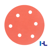 Disques abrasifs en céramique jaune-orange P120 P150 de 5 et 6 pouces (125 mm et 150 mm) avec fixation auto-agrippante PSA pour ponçage et polissage du métal