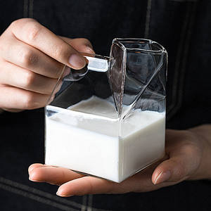 Botellas de Leche Cuadradas de Vidrio de Borosilicato de Alta Calidad al por Mayor, Resistentes al Calor, Sopladas a Mano, Aptas para Lavavajillas y <span class=keywords><strong>Microondas</strong></span> - Product Image 4