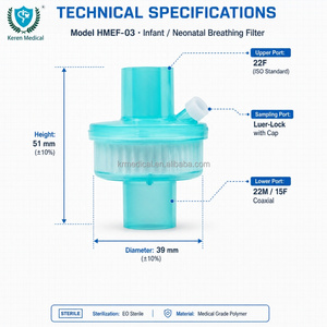 Filtre respiratoire HMEF pour nourrissons, filtre nasal <span class=keywords><strong>artificiel</strong></span> jetable pour nouveau-nés - Product Image 2
