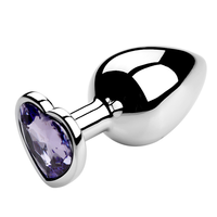Plug anal en métal avec bijou en cristal, jouet sexuel pour femmes, ensemble de vibrateurs pour ouverture anale, Rose-M, 100% étanche
