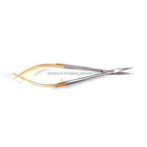 Ciseaux de microchirurgie droits extra-affûtés Castroviejo de 4,5 pouces en acier inoxydable à ressort, fournisseur en gros - Product Image 4
