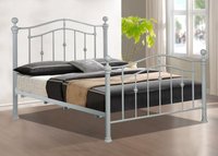 Lit Double en fer de qualité Durable, lit métallique de couleur personnalisée avec tête de lit et pied de lit solides