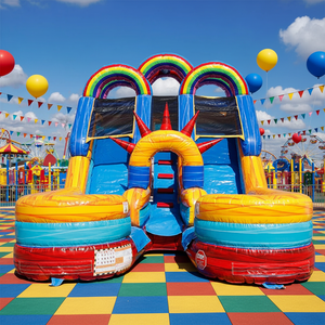 <span class=keywords><strong>Piscine</strong></span> double géante pour jardin avec toboggan aquatique gonflable à deux voies et <span class=keywords><strong>piscine</strong></span> pour enfants et adultes - Product Image 1
