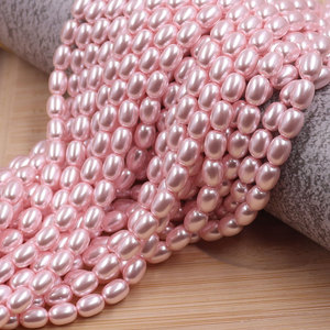 Perles <span class=keywords><strong>en</strong></span> <span class=keywords><strong>verre</strong></span> imitation perle de qualité supérieure, ovales, <span class=keywords><strong>en</strong></span> forme de baril, à fort lustre, pour la fabrication de bijoux DIY, bracelets, mariage, prix d'usine - Product Image 1