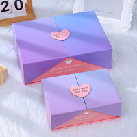 Boîte cadeau magnétique Purple Heart avec tiroir pour mariage, demande en mariage, bijoux, cosmétiques, emballage de luxe
