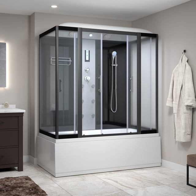 Luxury Home Bathroom Steam Sauna Cabin Enclosure Shower Room With Whirlpool Massage Bathtub