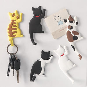 Simpatico gatto regali promozionali moda gomma morbida Kawaii Cartoon <span class=keywords><strong>Design</strong></span> animale frigorifero adesivo magnetico PVC frigo magnete - Product Image 1