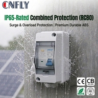 Boîtier de distribution extérieur étanche CNFLY IP65 HT 2 voies 1P+N 63A avec protection contre les fuites à la terre