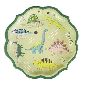 Assiettes et serviettes en papier jetables sur le thème du dinosaure vert DAMAI pour fête d'anniversaire d'enfant - Product Image 3
