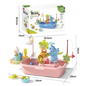 39PCS Pretend <b>Play</b> Wash up <b>Play</b> Sink Floating Fishing Toys <b>Kitchen</b> Tableware <b>Kitchen</b> Sink Toy for Kids With Running Water - Product Image 4