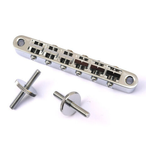 Puente de rodillo cromado personalizado Puente Tune-O-Matic con poste de tornillo y rueda - Product Image 3