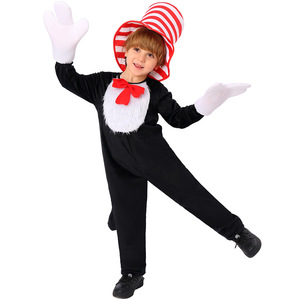Costume de chat dans le chapeau pour enfants, tenue de cosplay unisexe avec chapeau et gants - Product Image 4