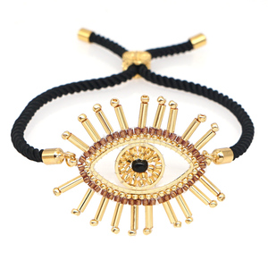 Go2boho — Bracelet mauvais œil pour femme, bijoux d'amitié avec corde noire, plaqué or, perles ethniques Miyuki, nouvelle collection <span class=keywords><strong>2022</strong></span> - Product Image 2