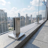 Plaque de base carrée moderne sans cadre en acier inoxydable 304/316/2205 pour balustrade, support de verre réglable pour escalier extérieur