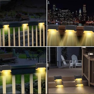 Lampes solaires pour clôture, lampes LED étanches pour marches de terrasse, décoration extérieure pour patio et jardin - Product Image 1
