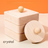 Juguete Educativo de Madera Maciza de Arce con Formas Geométricas para el Desarrollo Cognitivo y Aprendizaje Temprano para Niños de 2-3 Años