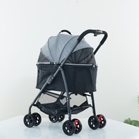 Chiens grand vélo de voyage/jogger animaux poussettes 360 vue petit chariot pliant noir pliable chariot de voyage
