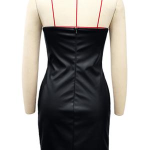 Nuevo Vestido Mini Tubo Sexy de Alta Calidad para Mujer, Colección Casual en Piel Sintética, Llegada 2025 - Product Image 3