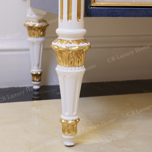 Consola de <span class=keywords><strong>Entrada</strong></span> Blanca de Estilo Tradicional, <span class=keywords><strong>Mueble</strong></span> Decorativo de Madera Maciza Tallada, Fabricante de Muebles Personalizados - Product Image 6