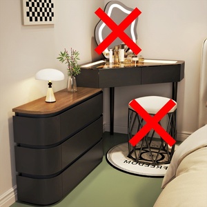 Nouvelle table de toilette d'angle minimaliste moderne en bois massif 2024, forme triangulaire, tiroirs intégrés, pour <span class=keywords><strong>petit</strong></span> appartement, hôtel, salon - Product Image 6