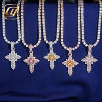 CHOYUE 10K 14K Or véritable, Bijoux fins, Diamant de laboratoire, Bijoux Hip Hop, Pendentif Hip Hop Iced Out, Pendentif Croix Buss Down