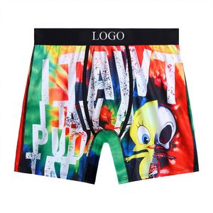 Calzoncillos bóxer de hombre de tiro medio con estampado digital de dibujos animados, de spandex/poliéster, de secado rápido, transpirables, suaves y elásticos, de punto, ¡los más vendidos! - Product Image 3