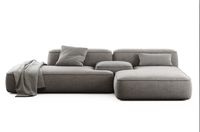 Chaise double en peluche extra profonde rembourrée, ensemble canapé-lit sectionnel pour salon et maison