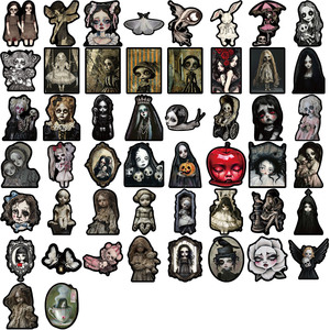 50PCS Horror movie character <strong>spooky</strong> doll sticker - Product Image 3