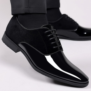 Hot Selling Leather Lace up Comfortable Lightweight Heel <b>Pointed</b> British Shoes Business Parties Weddings Men Formal Dress Shoes - Product Image 3