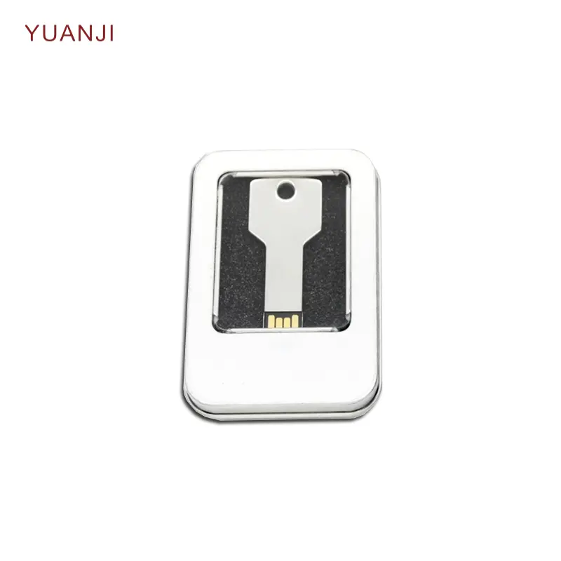 Hot Sale New Production Fashion Key Shaped USB Flash Disk with Tin Box Package