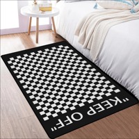 Hype Home Decor Wohnzimmerteppich Getufteter Wollteppich Nassrasen-Bodenmatte Schwarz Weiß Keep Off Typografie Moderne Teppiche