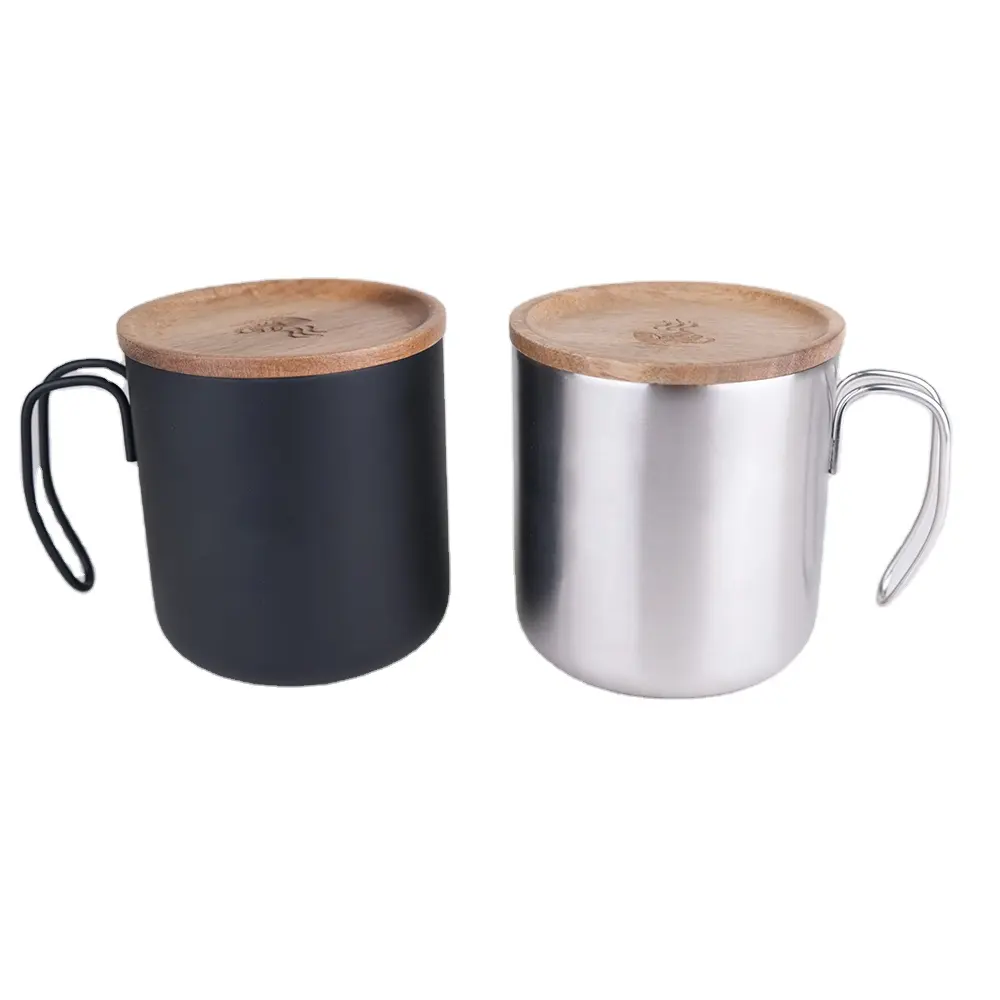New Arrival Eco-Friendly 500ml Tumbler Outdoor Durable Stainless Steel Insulated Double Wall Coffee Mug with Bamboo Lid