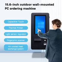 Kiosque en libre-service tout-en-un pour l'extérieur de 15,6 pouces pour restaurants, écran tactile HD, kiosque interactif pour la commande de menus, cafés de restauration rapide