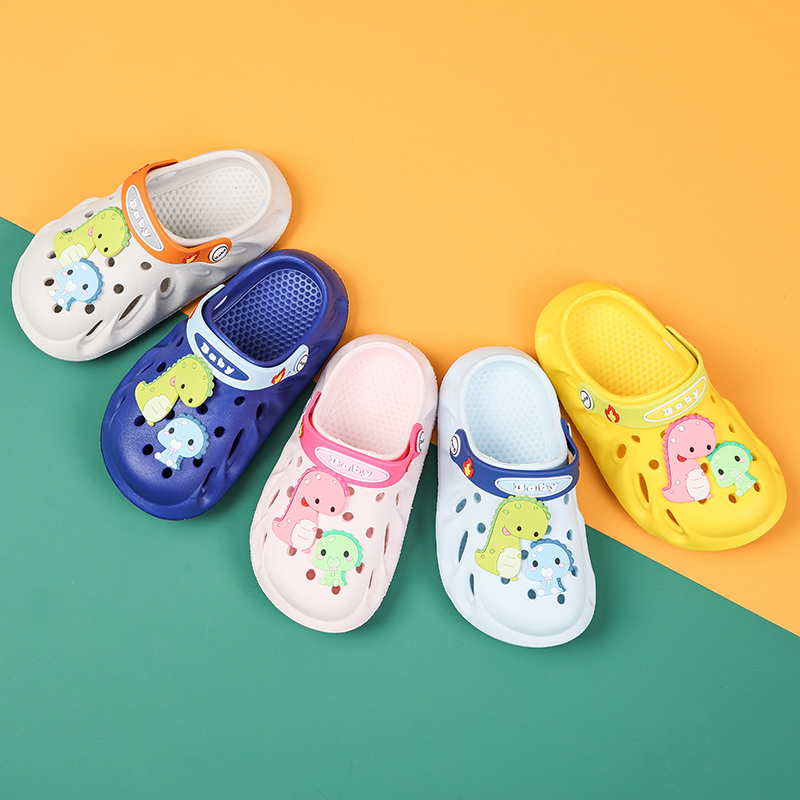 Лидер продаж, модные детские пляжные сандалии унисекс, Нескользящие Детские сабо с мультяшным рисунком, водонепроницаемые сабо из ЭВА