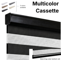 Persianas Enrollables Zebra con Filtro de Luz a Medida, con Cuerda de Cuentas, para Ventanas Francesas, de Poliéster Liso, Doble Capa, con Amplia Variedad de Telas