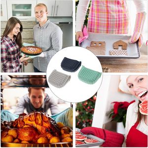 Maniques de cuisine en silicone imprimé résistantes à la chaleur, mini-serviettes de cuisson, gants de cuisine, lavables au lave-vaisselle, avec poignée antidérapante pour la pâtisserie - Product Image 6