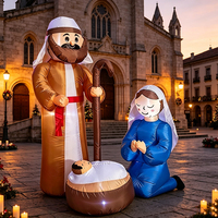 Crèche gonflable transfrontalière de 1,8 mètre avec lumières LED, décoration de Noël pour jardin extérieur
