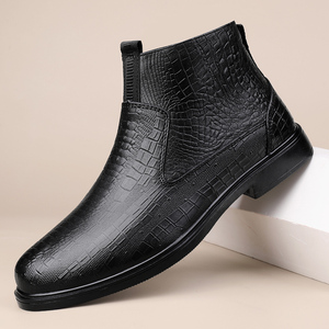 H23005 <span class=keywords><strong>Bottines</strong></span> en cuir véritable pour hommes grande taille, nouvelle vente chaude, chaussures pour hommes de haute qualité - Product Image 5
