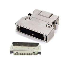 ขั้วต่อ MDR SCSI 36 พิน แบบตัวผู้ พร้อมปลอกหุ้มด้านนอกทำจากสังกะสีแบบมุมฉาก และตัวล็อคแบบสปริง สายเชื่อมต่อ HPDB 36P - Product Image 1