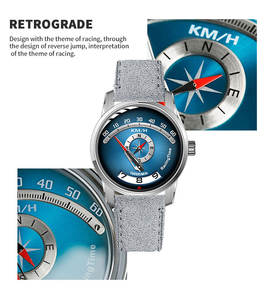 Reloj de Pulsera de Cuero Luminoso con Espejo de Zafiro de Lujo, con Horas Automáticas Sw200 y Minutos Retrogrados, montre mécanique homme - Product Image 3