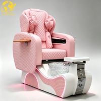Fauteuil de Pédicure Multifonctionnel de Luxe avec Lumière LED, Bol de Pédicure, Chaise de Massage, Station de Manucure et Massage des Pieds