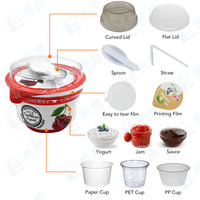 Remplissage de gobelets en plastique entièrement automatique, sauce visqueuse, hoummos liquide, mayonnaise, fromage, crème, machine de remplissage et de scellement de gobelets