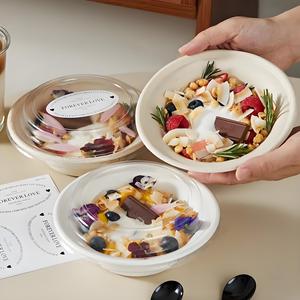 Bol en pulpe de papier jetable en gros, style Ins, pour yaourt froid, fruits coupés, yaourt grec et <span class=keywords><strong>fromage</strong></span> - Product Image 1