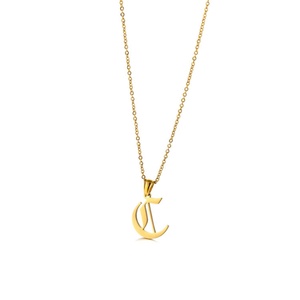 Fashion Gold <b>Silver</b> Jewelry Custom Name Old English Font 26 Capitalized Letter Initial <b>Necklace</b> <b>for</b> Women <b>Men</b> - Product Image 1