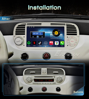 Système de navigation automobile Erisin ES6650FW Android 14.0 IPS DSP SWC GPS CarPlay USB Autoradio stéréo pour Fiat 500/500C/500S TV