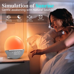 Mặt Trời Mọc ánh sáng trắng tiếng ồn thức dậy hỗ trợ giấc ngủ bầu không khí phòng ngủ BT âm nhạc thông minh ánh sáng ban đêm Đồng hồ báo thức Loa ánh sáng - Product Image 2