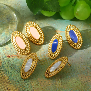 Aretes de Mariposa Geométricos de Acero Inoxidable 304 con Baño de Oro de 18K, Accesorios Elegantes de Alta Gama - Product Image 1