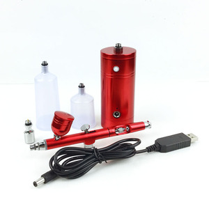 Kit de aerógrafo portátil recargable con alimentación USB, alimentación por gravedad, doble acción, velocidad ajustable para maquillaje, arte de uñas, pintura de modelos - Product Image 2