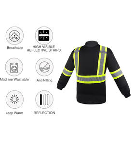 構造Hi Viz長袖安全シャツソフト肌にやさしい素材360 ° 反射カバー安全作業服シャツ - Product Image 4